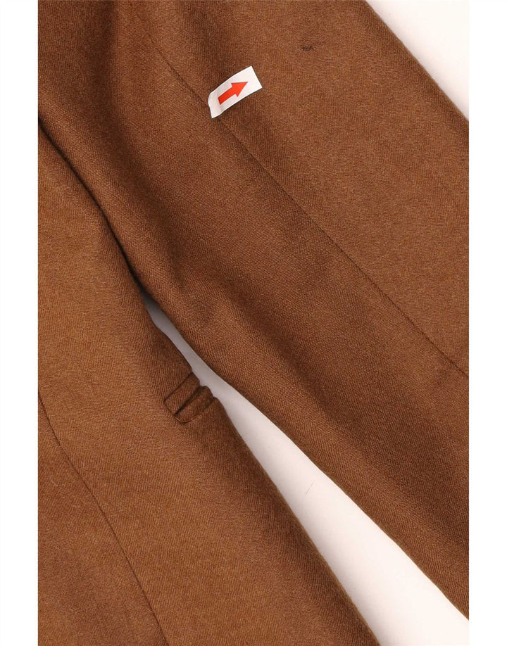 Superior Womens 3 Button Blazer Jacket IT 42 Medium Brown Viscose