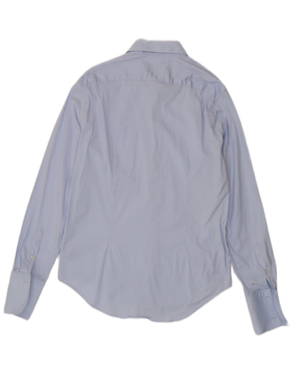 Zara Mens Slim Fit Formal Shirt XL Blue Cotton