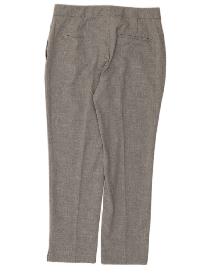 ZARA Pantalon de costume droit pour femme EU 40 Medium W30 L26 Gris Polyester