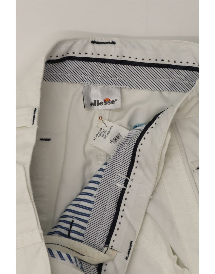 ELLESSE Mens Chino Shorts IT 48 Medium W32  White Cotton
