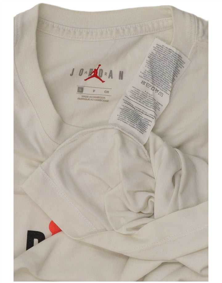 Jordan Mens Graphic T-Shirt Top Small White Cotton