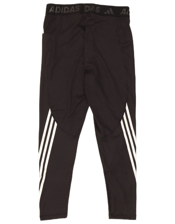 Adidas Womens Tech Fit Graphic Leggings UK 16/18 Large Black Striped