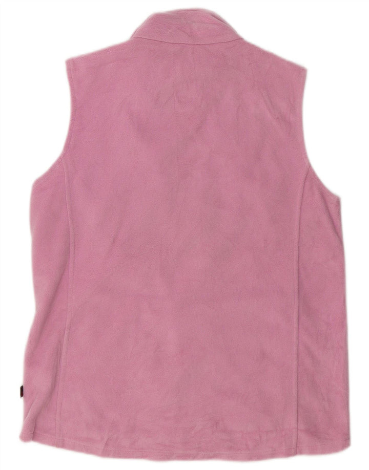 WOOLRICH Womens Fleece Gilet UK 14 Medium Pink Polyester