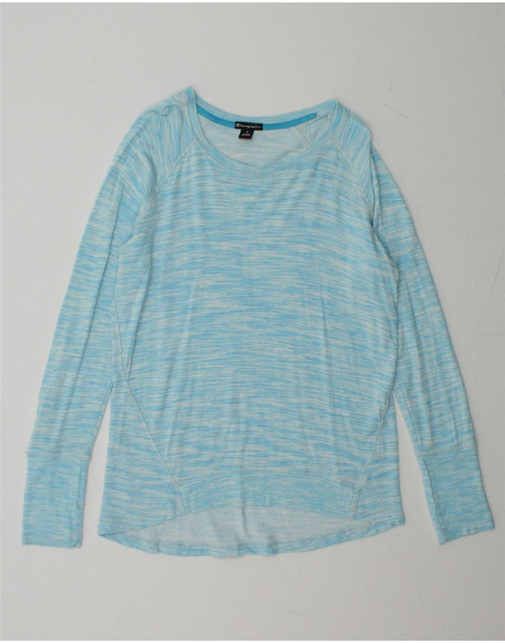 CHAMPION Mens Top Long Sleeve Small Blue Flecked Rayon Vintage Champion and Second-Hand Champion from Messina Hembry 