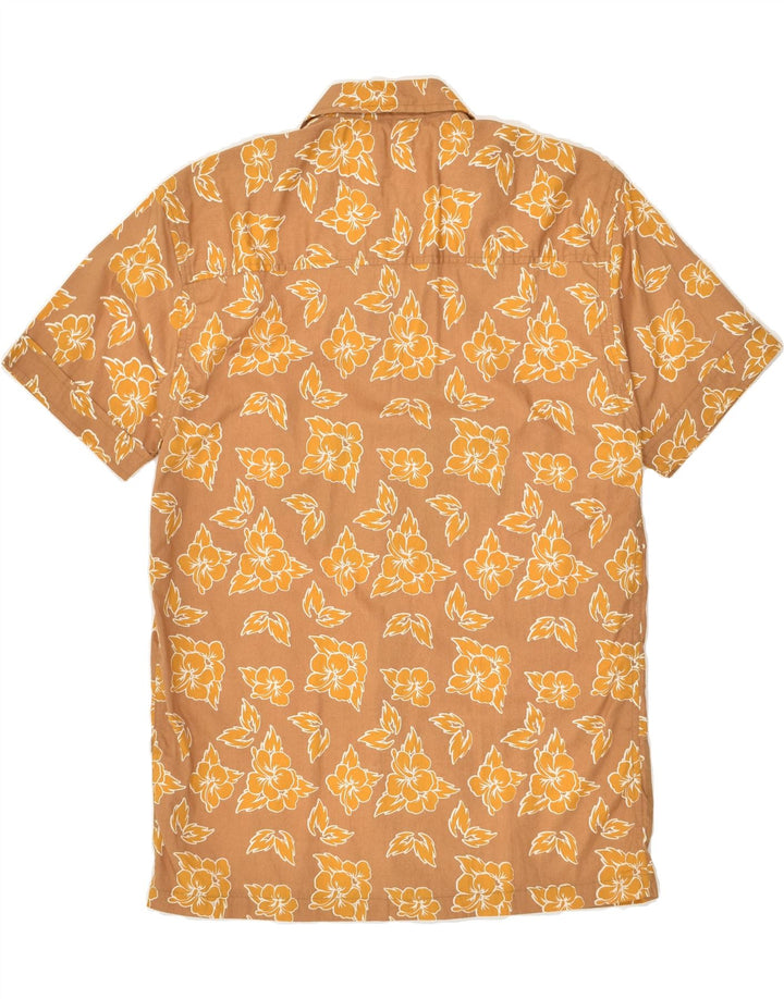 FISHBONE Mens Graphic Short Sleeve Shirt Small Brown Floral Hawaiian | Vintage Fishbone | Thrift | Second-Hand Fishbone | Used Clothing | Messina Hembry 