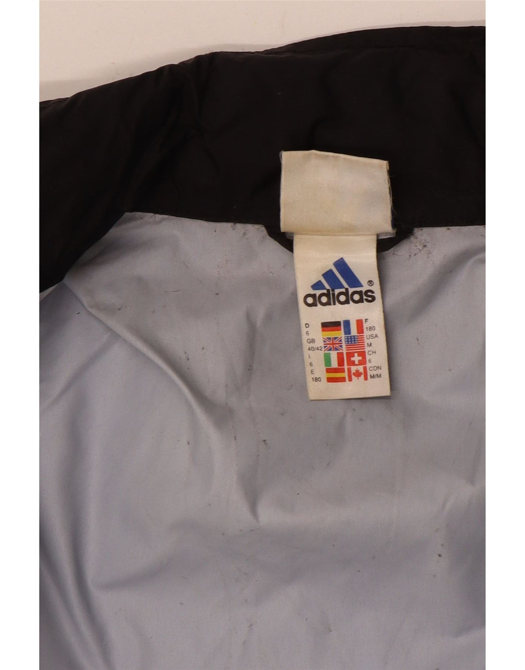 Adidas Regnjakke til mænd UK 40/42 Medium Black Colourblock Nylon