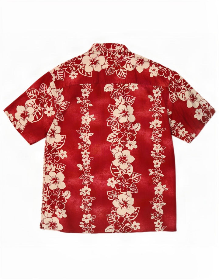 Camicia a maniche corte da uomo Franco Ferro grande rossa floreale