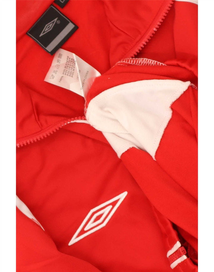 Umbro Veste de survêtement pour homme Large Rouge Colorblock Polyester