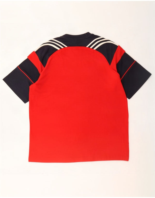 Tricou pentru bărbați Adidas Top UK 40/42 Medium Red Colorblock Bumbac