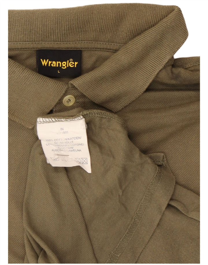Wrangler Poloshirt til mænd Stor Khaki Bomuld