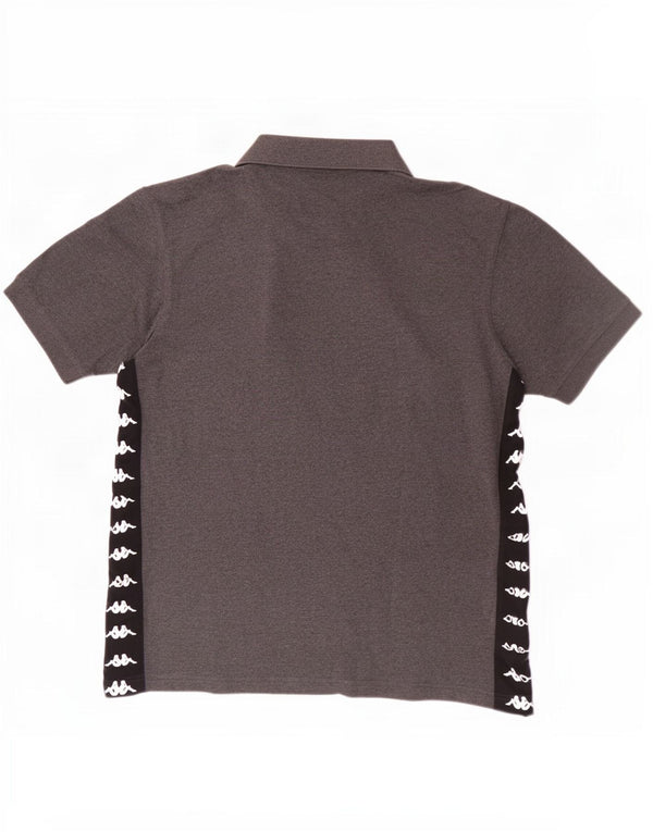 Kappa Polo Graphique Homme Large Gris Colorblock Coton