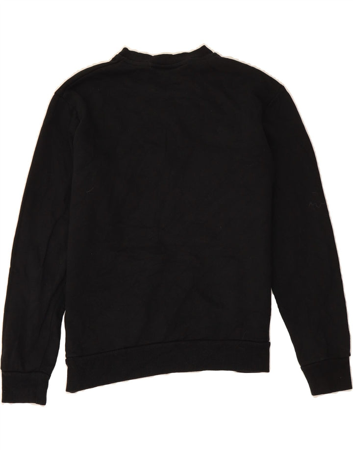 FILA Womens Graphic Sweatshirt Jumper UK 14 Medium Black Colourblock Vintage Fila and Second-Hand Fila from Messina Hembry 