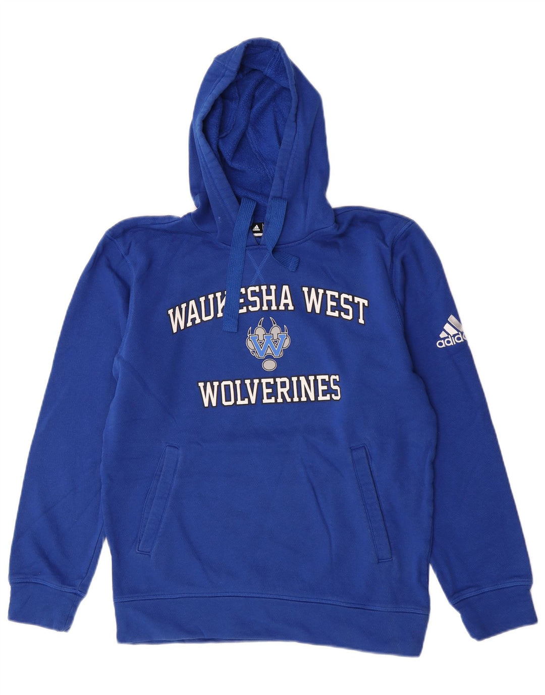 Adidas Mens Wolverines Graphic Hoodie Jumper Small Blue