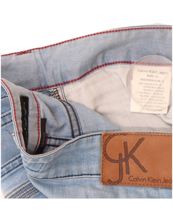 Calvin Klein Womens Slim Jeans W34 L32 Blue Cotton