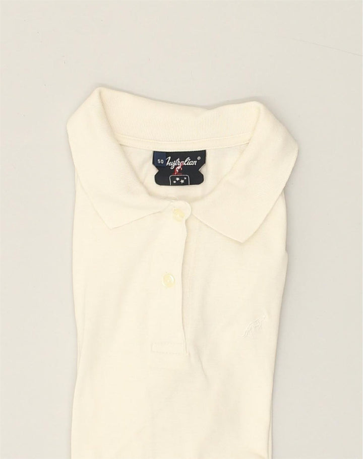 AUSTRALIAN L'ALPINA Womens Sleeveless Polo Shirt IT 50 XL Off White Cotton | Vintage AUSTRALIAN L'ALPINA | Thrift | Second-Hand AUSTRALIAN L'ALPINA | Used Clothing | Messina Hembry 