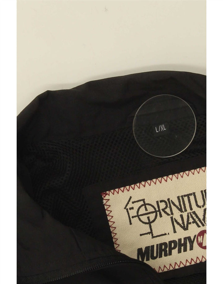 Murphy & Nye Mens Graphic Tracksuit Top Jacket Large Black Colourblock