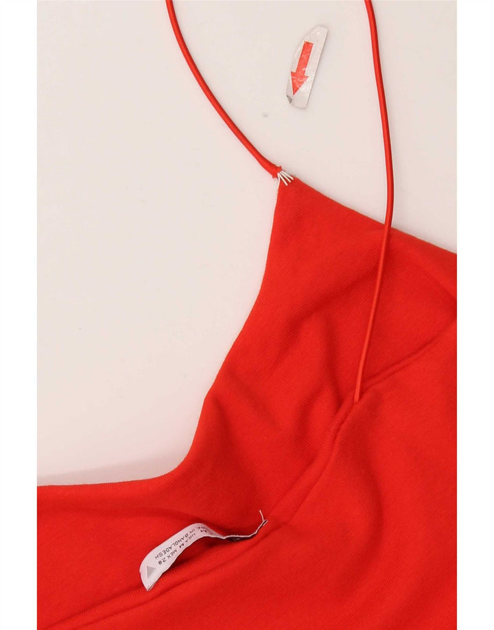 Zara Womens Slip Dress UK 12 Medium Red Cotton