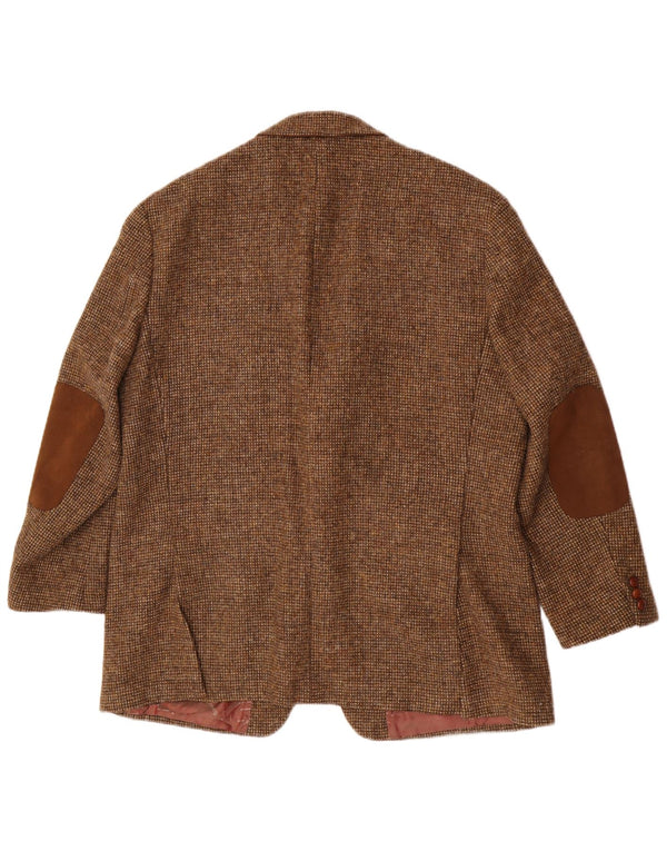 Harris Tweed Veste Blazer 2 Boutons pour Homme UK 46 3XL Marron Laine Vierge