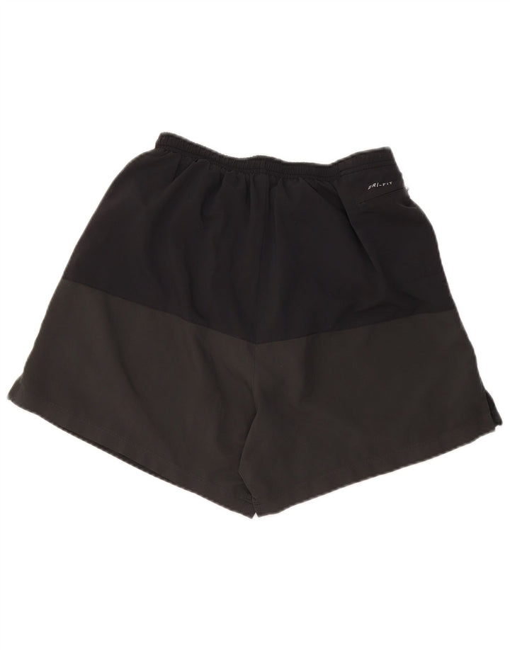 Nike Womens Dri Fit Sport Shorts UK 12 Medium Grey Colourblock Polyester
