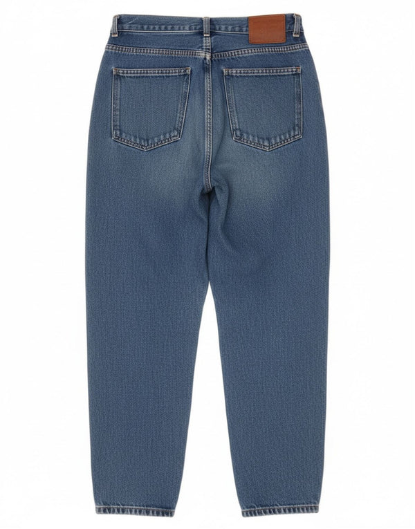 Benetton Womens High Waist Tapered Jeans IT 42 Medium W24 L26 Blue Cotton