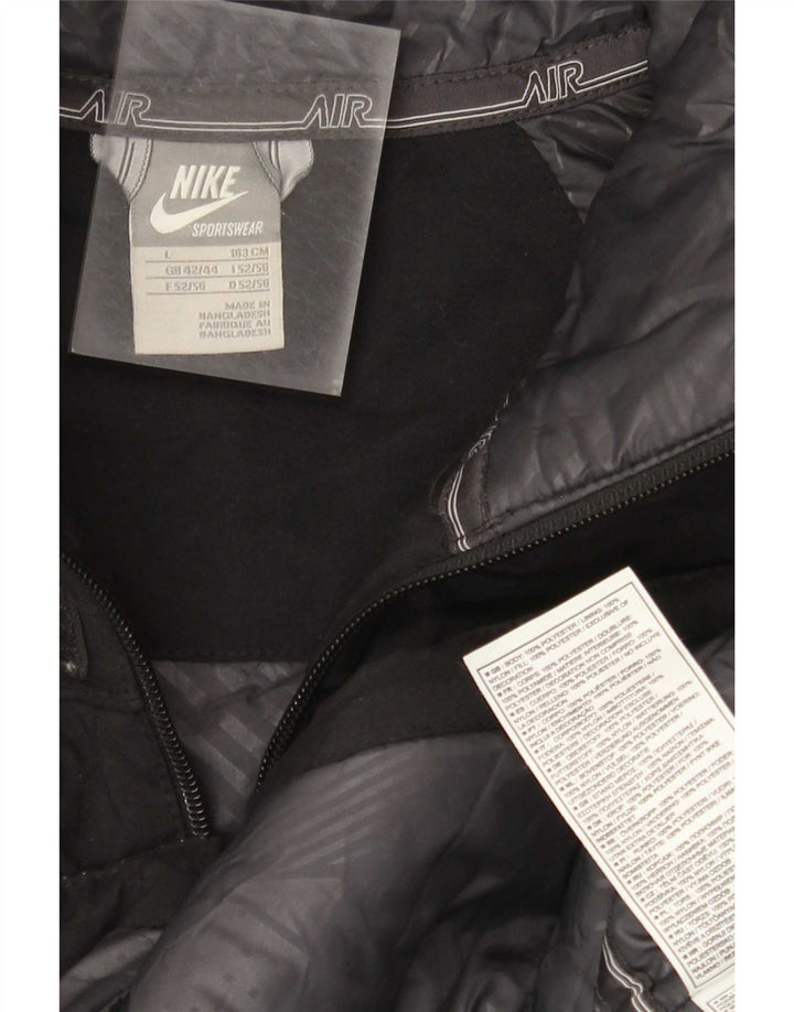 Nike Herre grafisk polstret hættejakke UK 42/44 Stor sort polyester