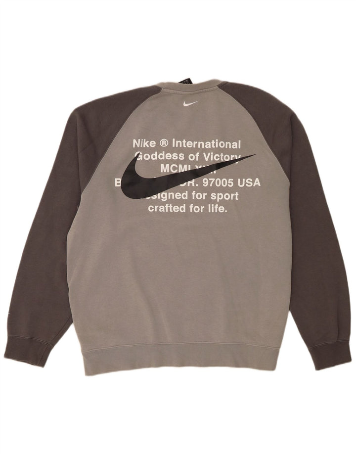 Nike Mens Graphic Sweatshirt Jumper Large Grey Cotton