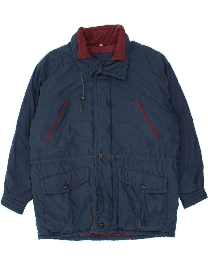 VINTAGE Womens Padded Jacket UK 22 3XL Navy Blue Polyester Vintage Vintage and Second-Hand Vintage from Messina Hembry 