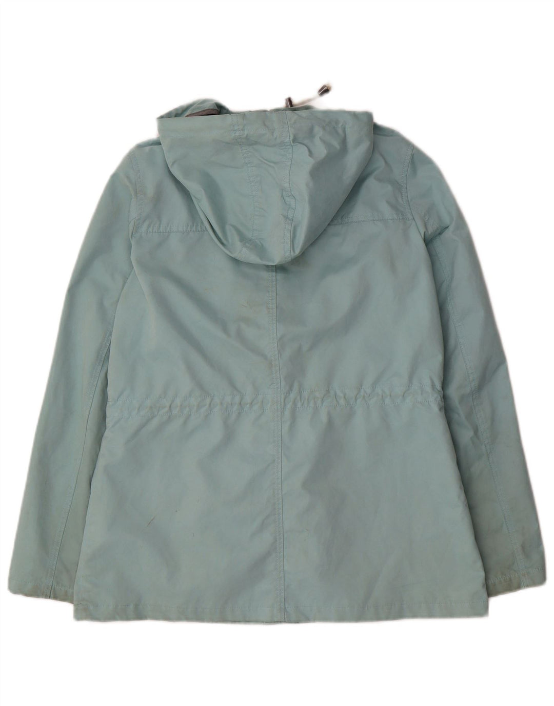 FAT FACE Womens Hooded Rain Jacket UK 12 Medium Blue Polyester