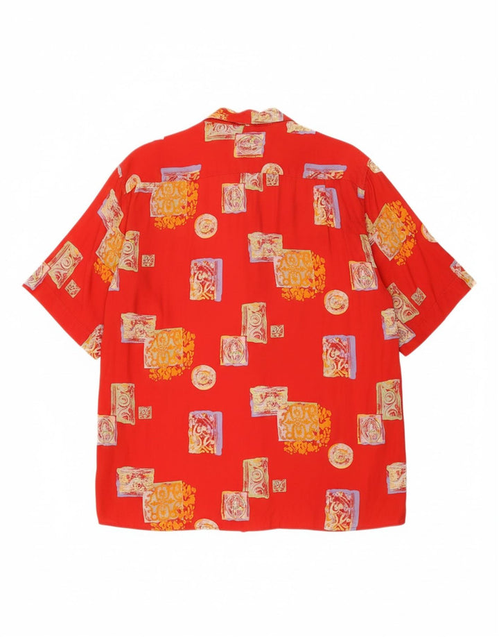 ALTER EGO Mens Short Sleeve Shirt XL Red Patchwork