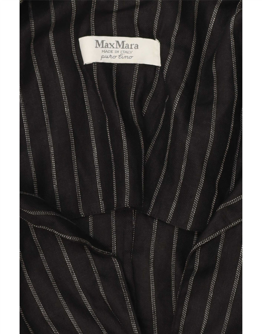 Max Mara Dame 2 Button Blazer Jacket UK 14 Medium Black Pinstripe