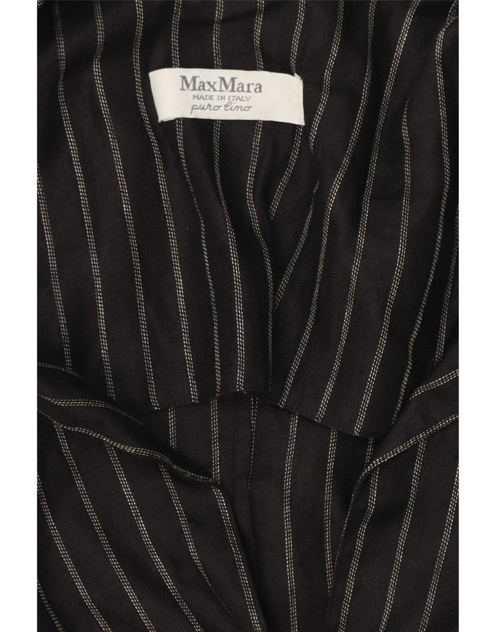 Max Mara Dame 2 Button Blazer Jacket UK 14 Medium Black Pinstripe