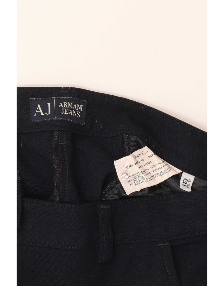 Armani Womens Straight Chino Trousers W31 L31 Navy Blue Polyester