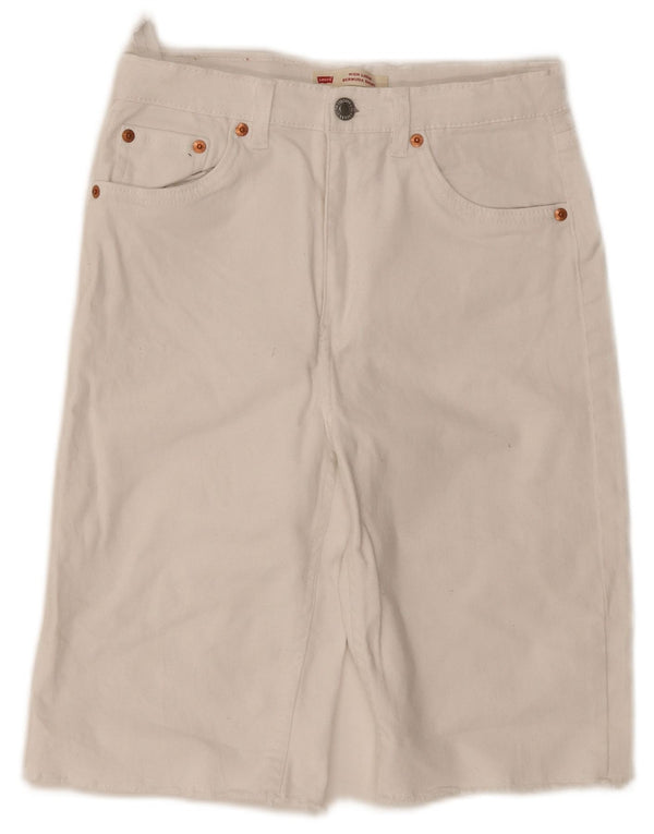 Levi's Girls Loose Fit Bermudashorts med høj talje 13-14 år W26 Hvid