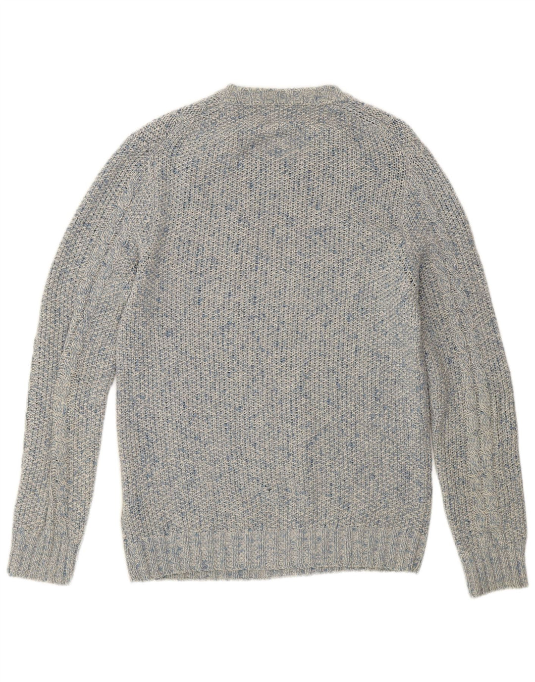 Massimo Dutti Herre Crew Neck Jumper Sweater Large Blue Flecked Wool