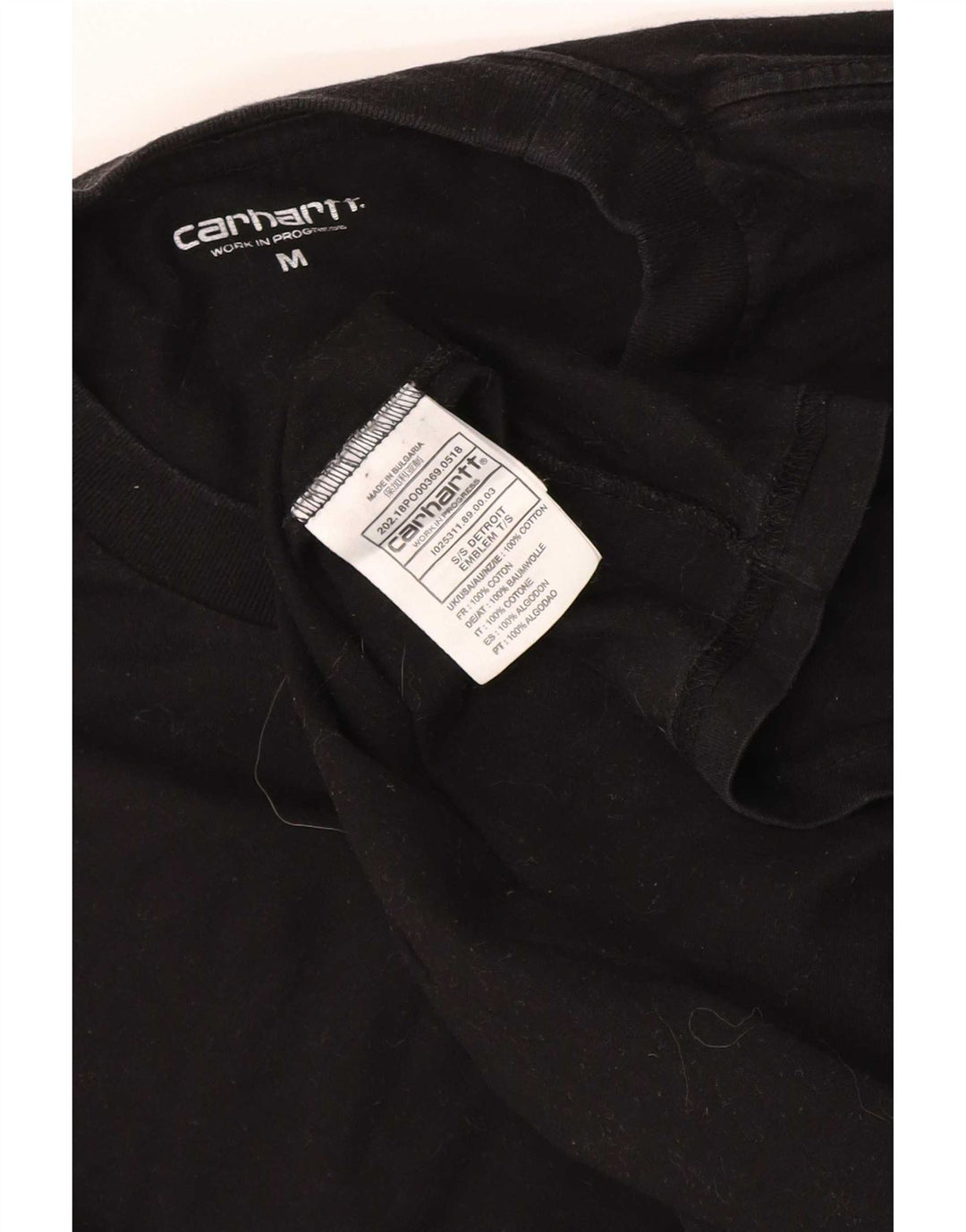 Carhartt Mens Graphic T-Shirt Top Medium Black Cotton