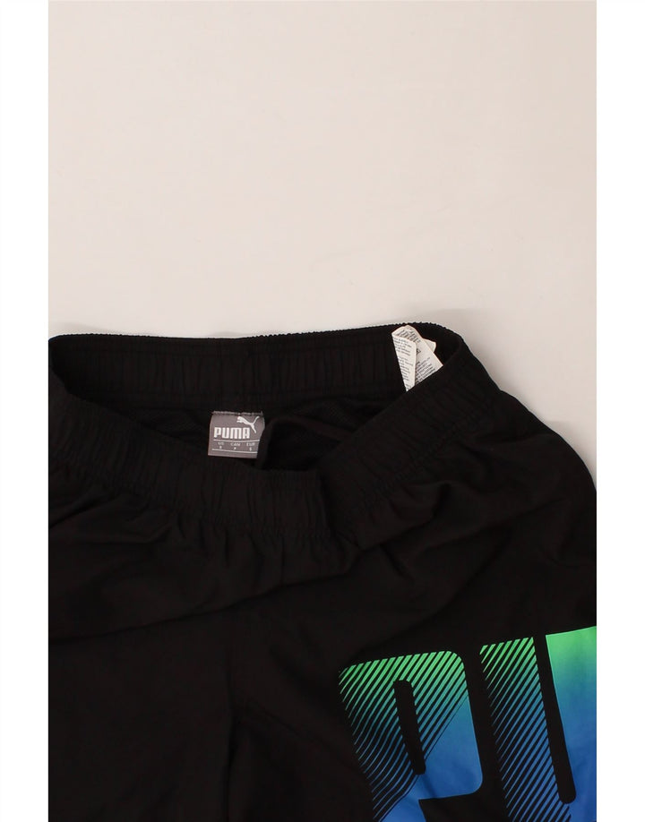 PUMA Womens Graphic Sport Shorts UK 10 Small  Black Polyester Vintage Puma and Second-Hand Puma from Messina Hembry 