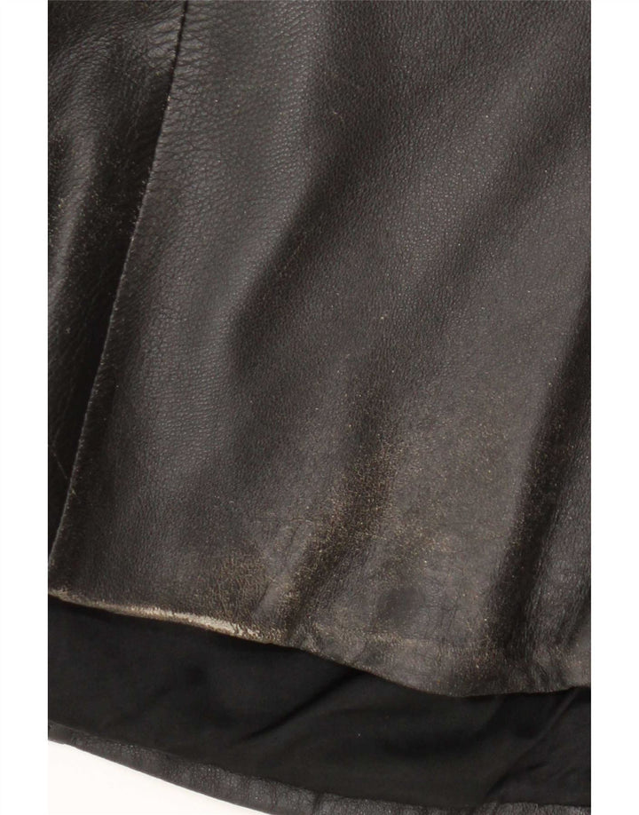 Vintage hombres chaqueta de cuero Reino Unido 36 pequeño negro