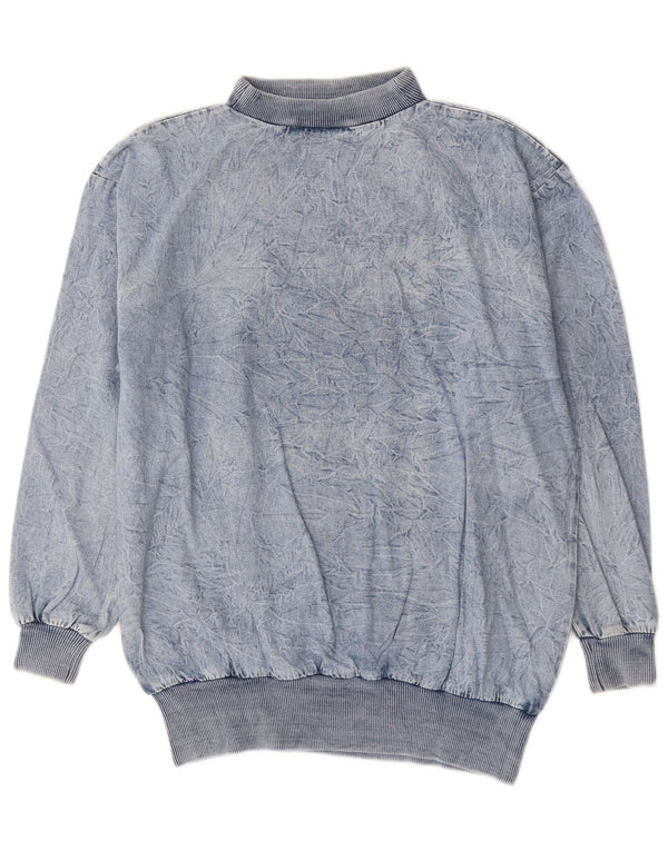 Vintage Damen Oversized Sweatshirt Pullover EU 44 XL Blaue Baumwolle