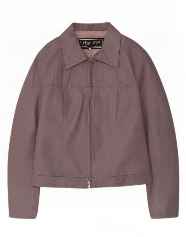 Geacă de piele vintage pentru femei IT 46 Large Violet