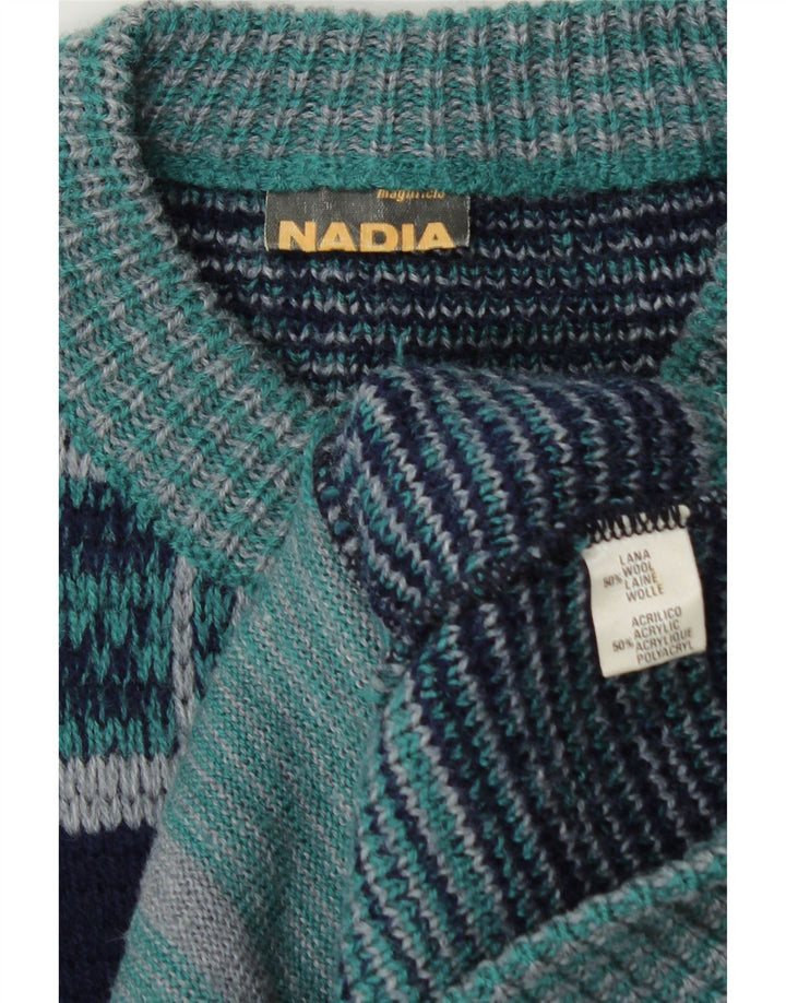 Pulover Nadia Bărbați Cardigan Mare Lână cu carouri bleumarin