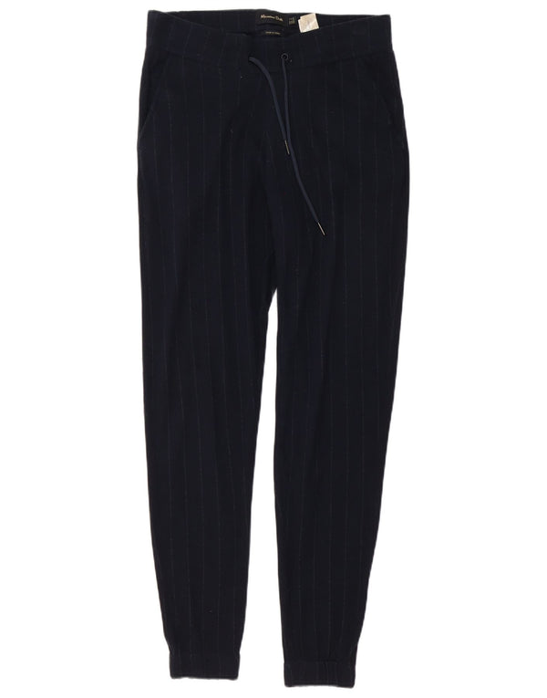 Massimo Dutti Dame Casual Bukser Small W27 L30 Marineblå nålestribe