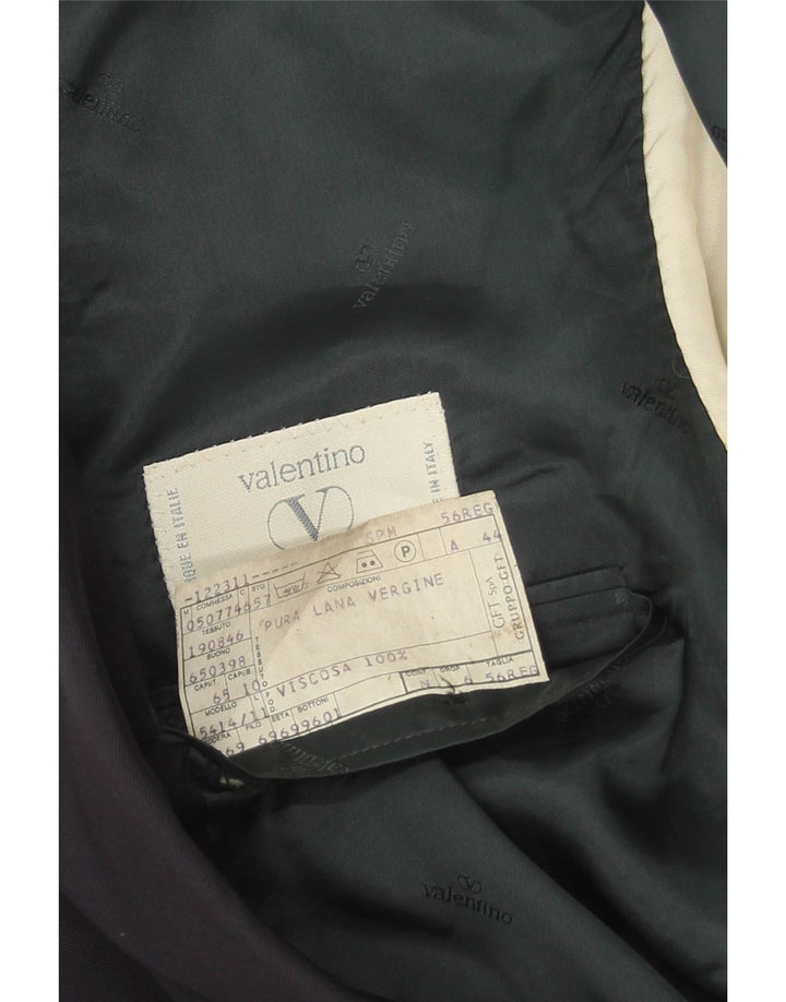 Valentino Veste Blazer 2 Boutons Homme IT 56 3XL Bleu Marine Laine Vierge