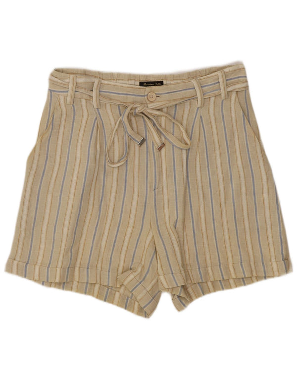 Massimo Dutti Женские повседневные шорты с высокой посадкой EU 36 XS W26 Бежевые в полоску