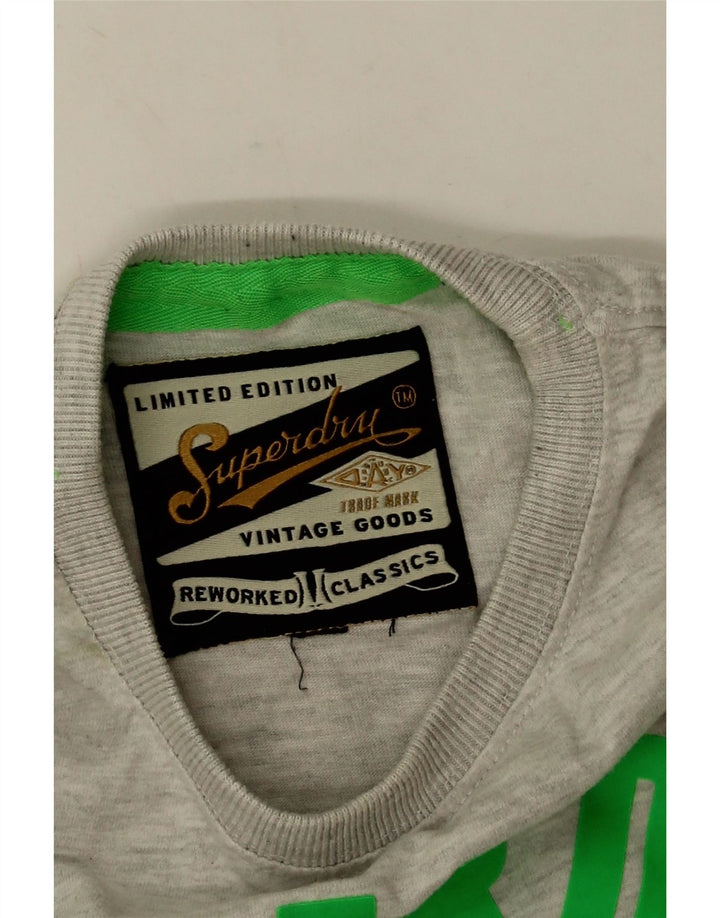 T-shirt grafica da uomo Superdry Top in cotone grigio medio