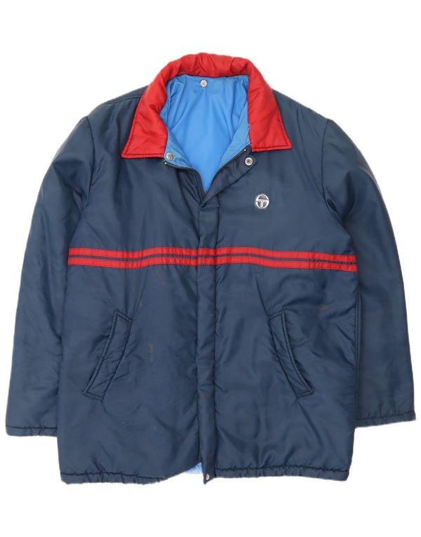 Sergio Tacchini Chaqueta acolchada con capucha para hombre IT 52 XL Azul marino Colorblock