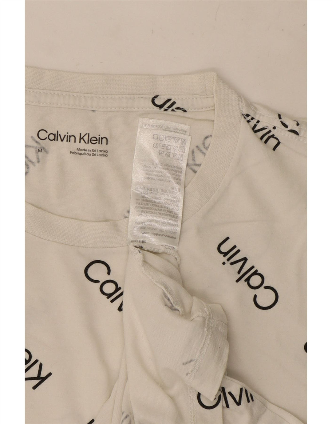 Calvin Klein Mens Graphic T-Shirt Top Medium White Cotton