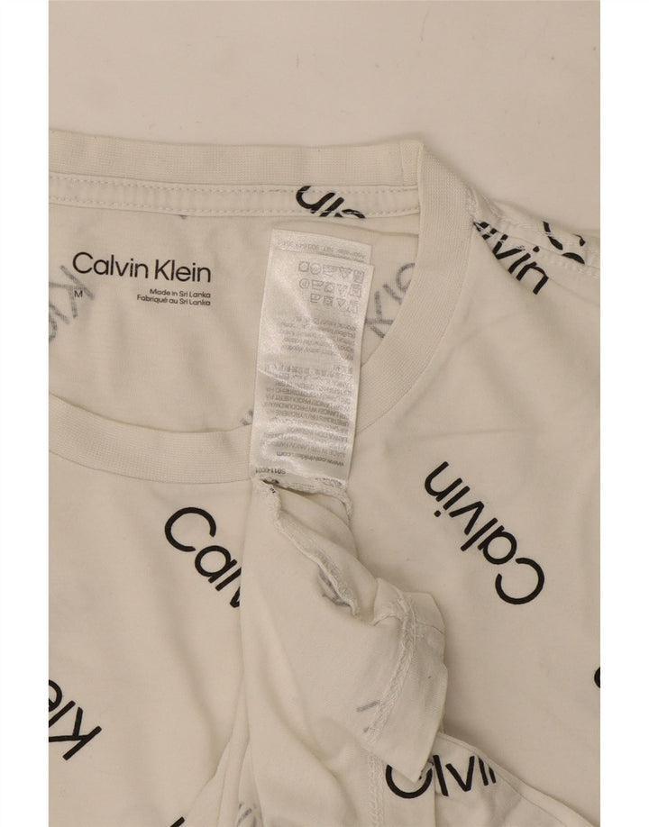 Calvin Klein Mens Graphic T-Shirt Top Medium White Cotton