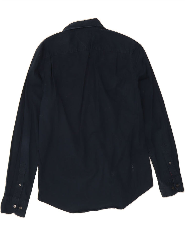 TOMMY HILFIGER Mens Shirt Small Navy Blue Cotton Vintage Tommy Hilfiger and Second-Hand Tommy Hilfiger from Messina Hembry 