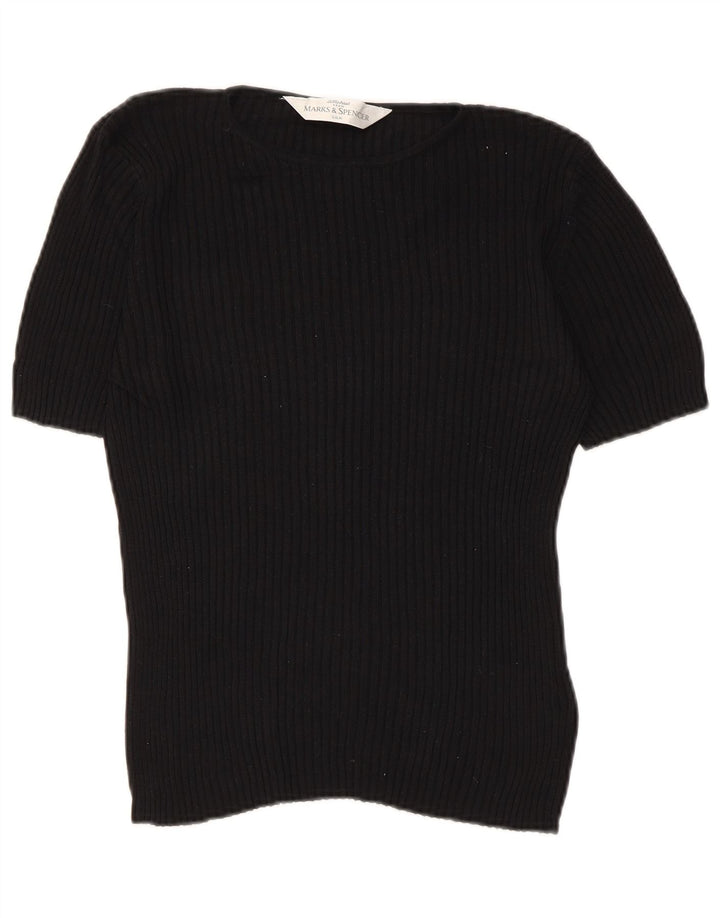 Marks & Spencer Chemisier pour femme UK 12 en soie noire moyenne