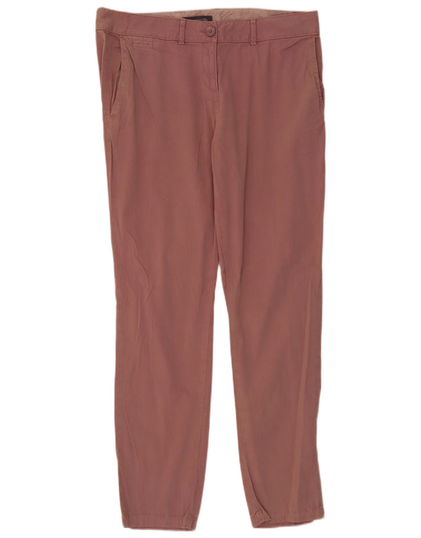 Marks & Spencer Womens Slim Chino Trousers UK 14 Large W36 L30 Pink Cotton